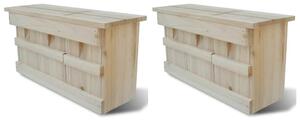 Ptačí budka pro špačky 2 ks 44 x 15,5 x 21,5 cm dřevo 276008