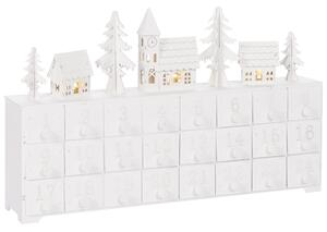 Vánoční dekorace LED MUONIO 24 cm Adventní kalendář Bílá