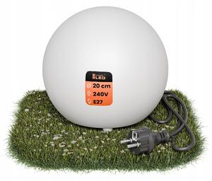 Bílá zahradní koule E27 230 V, 20 cm, IP65