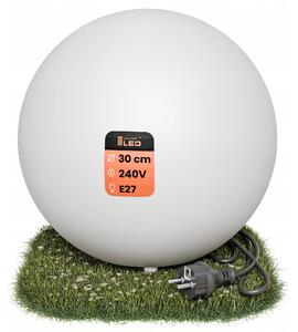 Bílá zahradní koule E27 230 V, 30 cm, IP65