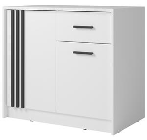 Komoda CANADA CY-24 | 102 cm | bílá s černými úchyty
