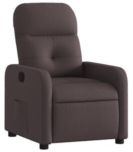 Polohovací křeslo tmav hndé textil