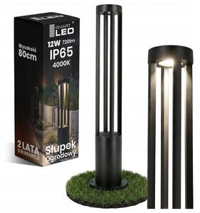 Černý venkovní osvětlovací sloupek 230 V, 12 W, 80 cm, IP65, 720 lm, neutrální bílá