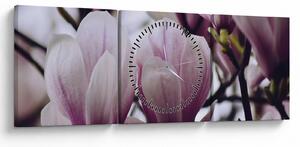 Obraz - Magnolie (s hodinami) (90x30 cm)