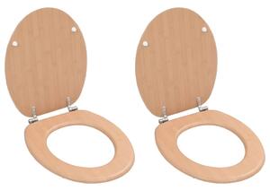 WC sedátko 2 ks s víky MDF motiv bambusu 276995