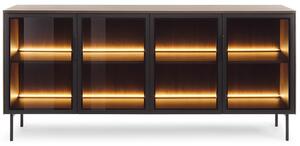 LUMI d | komoda 181 4D + LED | 181 cm | dub dunin/černá