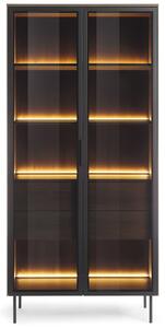 LUMI d | vysoká vitrína 91 2D2S + LED | 91,5 cm | dub dunin/černá