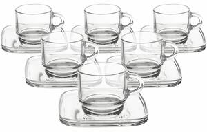 Orion Sada skleněných hrnků s podšálkem Cozy 6 ks, 0,091 ml, 91 ml