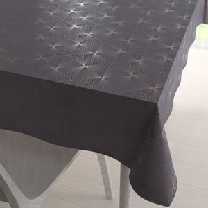 Biante Velký sametový obdélníkový ubrus Isabela IBL-003 Rose Gold trojúhelníky na šedém 220x260 cm