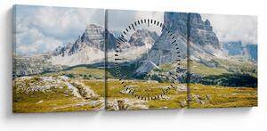 Obraz - Italské Dolomity (s hodinami) (90x30 cm)