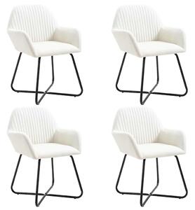 Jídelní židle 4 ks krémové textil 277098