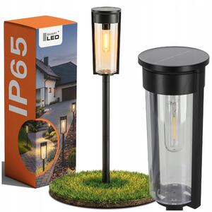 Černé LED solární zápichové svítidlo, IP65, 100 lm, teplá bílá