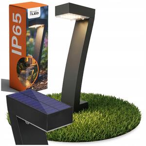 Černé LED solární zápichové svítidlo, IP65, 100 lm, teplá bílá