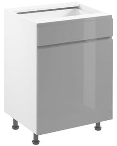 ASPEN gr | dolní skříňka D60S1 se zásuvkou | 60 cm | LEVÁ | šedá lesk