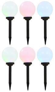 Zahradní solární lampy 6 ks LED kulovité 20 cm RGB 277126