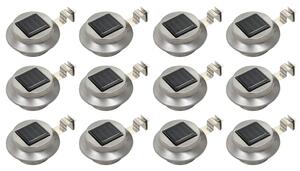 Zahradní solární lampy 12 ks LED kulaté 12 cm bílé 277135