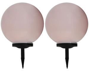 Zahradní solární lampy 2 ks LED kulovité 40 cm RGB 277128
