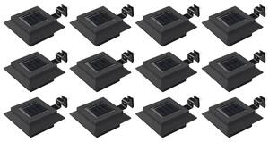 Zahradní solární lampy 12 ks LED čtvercové 12 cm černé 277136