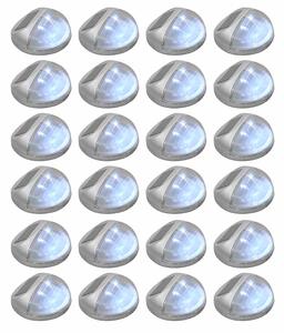 Zahradní nástěnné solární lampy LED 24 ks kulaté stříbrné 277140