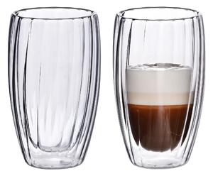 Allesken Sada 2 ks skleněných hrnků PETER STRIPES 450 ml čirá