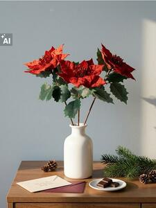 Sinsay - Vánoční dekorativní větvičky s poinsettií 3 pack - vícebarevná