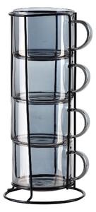 Mondex Sada 4 ks hrnků PETER GREY 350 ml šedá