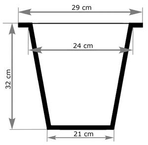 Plastová hranatá vnitřní vložka 29, 32*29*29 cm, se zavlažovacím setem, bílá