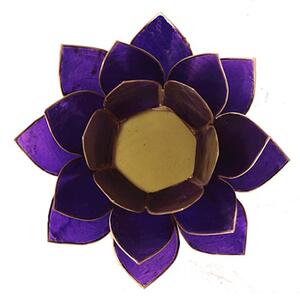 Svícen - lotosový květ - fialový - velký