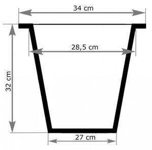 Plastová hranatá vnitřní vložka 34, 32*34*34 cm, se zavlažovacím setem, černá