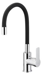 KFA Armatura 6553-915-00-Dřezová baterie s flex. ram. RUMBA 40,5cm černá/l.chrom