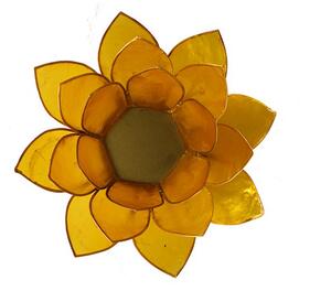 Milujeme Kameny Svícen - lotosový květ - žlutý - velký