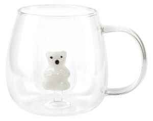 Allesken Skleněný hrnek PETER BEAR 400 ml čirý