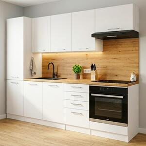 Levná kuchyňská linka EKO WHITE | 220 cm | bílá mat