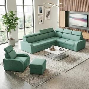 Sedací souprava OSLO L + křeslo + taburet | 315x250 | rozkládací + 2x úložný prostor | VÝBĚR TKANIN