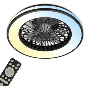 BRILO 3801015 LED stropní svítidlo s ventilátorem, 5 rychlostí, dálkový ovladač, CCT, černé - BRILO