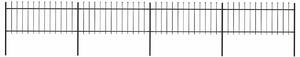 Zahradní plot s kopím nahoře ocelový 671 x 80 cm černý 277605