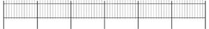 Zahradní plot s kopím nahoře ocelový 1005 x 100 cm černý 277616