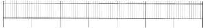 Zahradní plot s kopím nahoře ocelový 1172 x 120 cm černý 277626