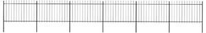 Zahradní plot s kopím nahoře ocelový 1005 x 120 cm černý 277625