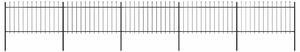 Zahradní plot s kopím nahoře ocelový 838 x 100 cm černý 277615
