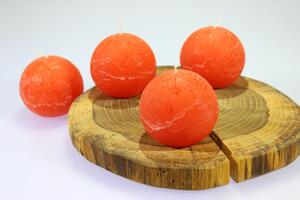 BDK-GLASS 1ks Svíčka koule 6,5cm - oranžová