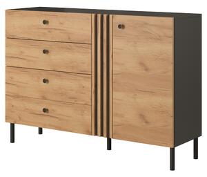 DECO | komoda D4S | 138 cm | kraft zlatý/antracit | VÝPRODEJ Z PRODEJNY