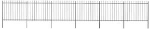 Zahradní plot s kopím nahoře ocelový 1005 x 150 cm černý 277634