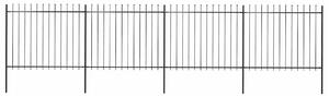 Zahradní plot s kopím nahoře ocelový 671 x 150 cm černý 277632