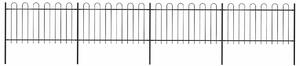 Zahradní plot s obloukem nahoře ocelový 671 x 100 cm černý 277659