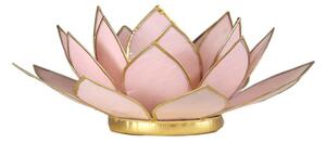 Milujeme Kameny Svícen – lotosový květ – růžový – velký