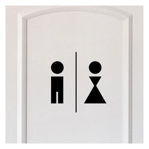Černá samolepka Ambiance Man And Woman Restroom