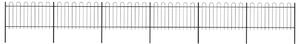 Zahradní plot s obloukem nahoře ocelový 1005 x 100 cm černý 277661