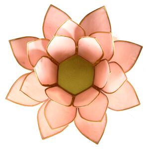 Svícen – lotosový květ – růžový – velký