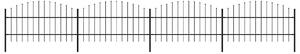 Zahradní plot s kopím nahoře ocelový 671 x 100 cm černý 277715